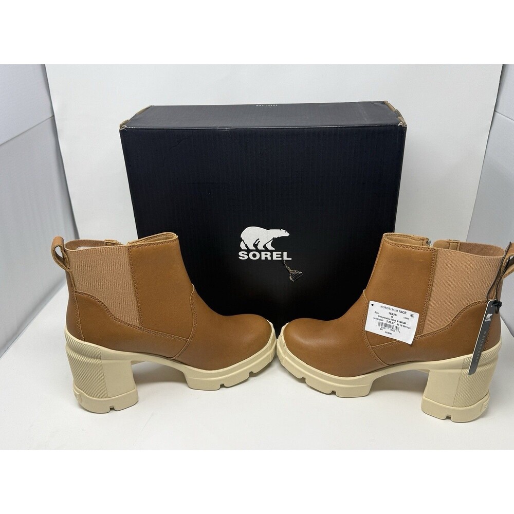 SOREL Caribou X Chelsea Boot  Leather Water Resistant Block Heel-SZ 10 NIB